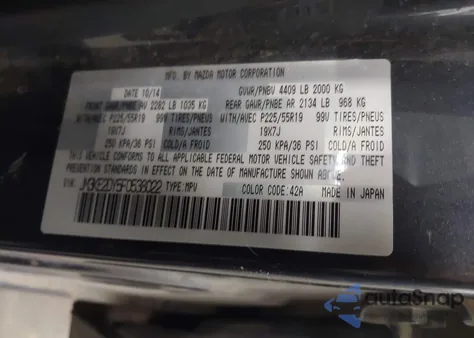 2015 Mazda Cx-5 Grand Touring from USA, damaged, VIN JM3KE2DY5F0538022